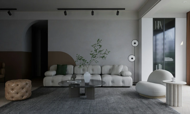 grey color palette for living room